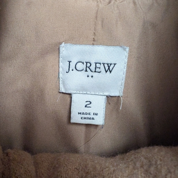J. Crew Cocoon Coat Stand Collar‎ Wool Blend Minimalist Style Taupe Size 2 - Picture 3 of 5